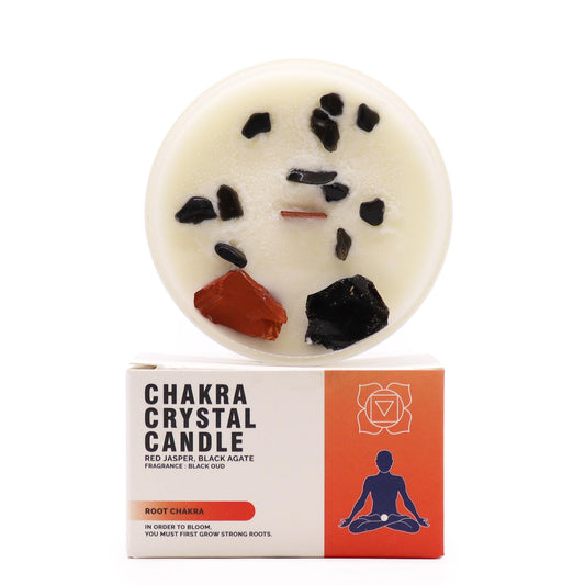 Bougies en cristal pour chakras - Chakra racine