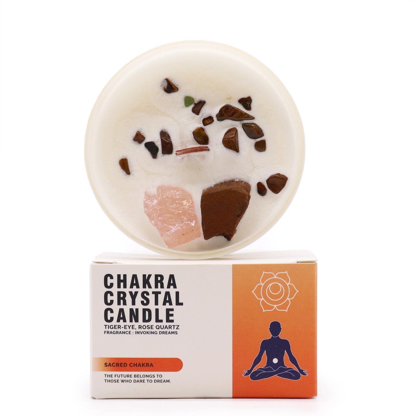 Bougies en cristal pour chakras - Chakra sacré