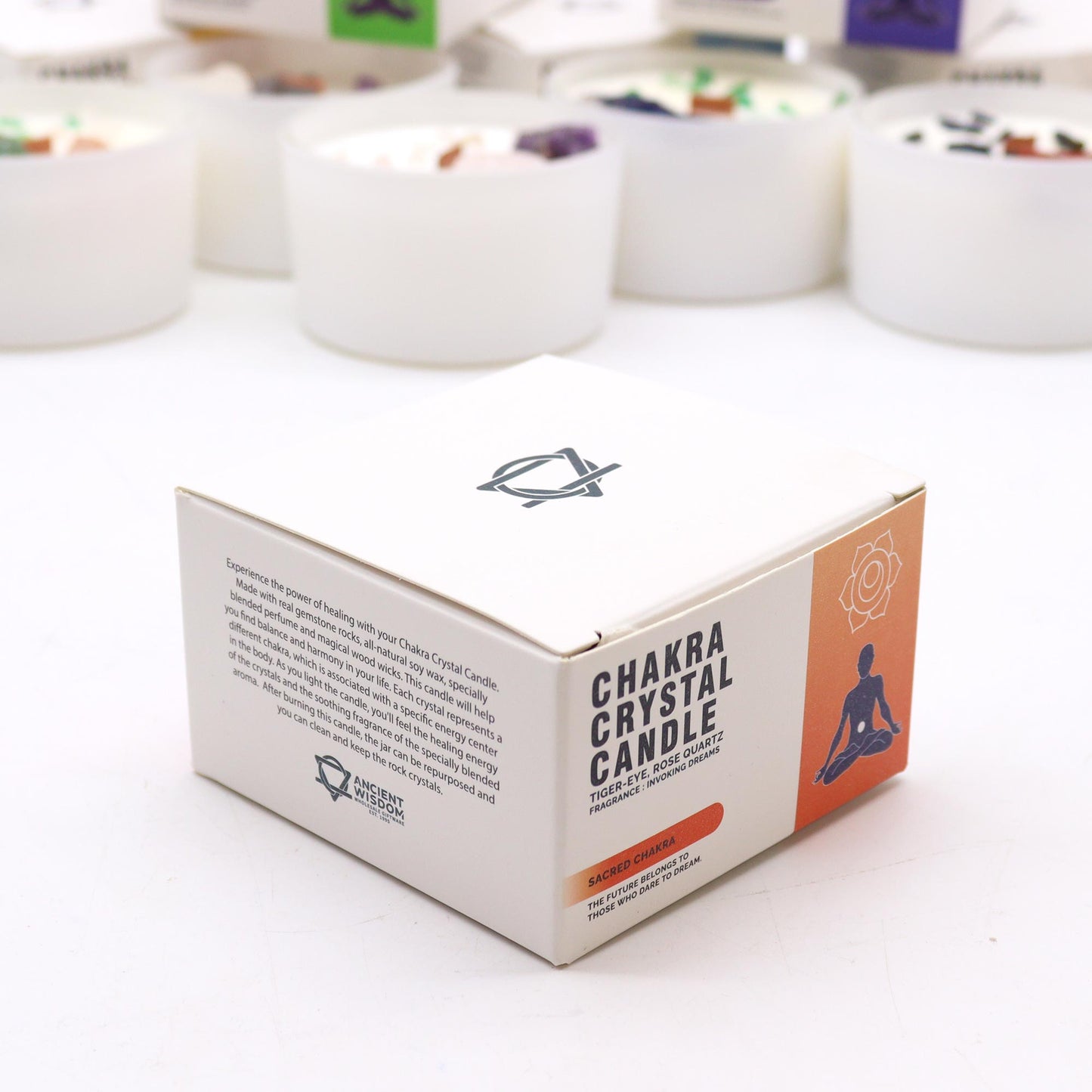 Bougies en cristal pour chakras - Chakra sacré