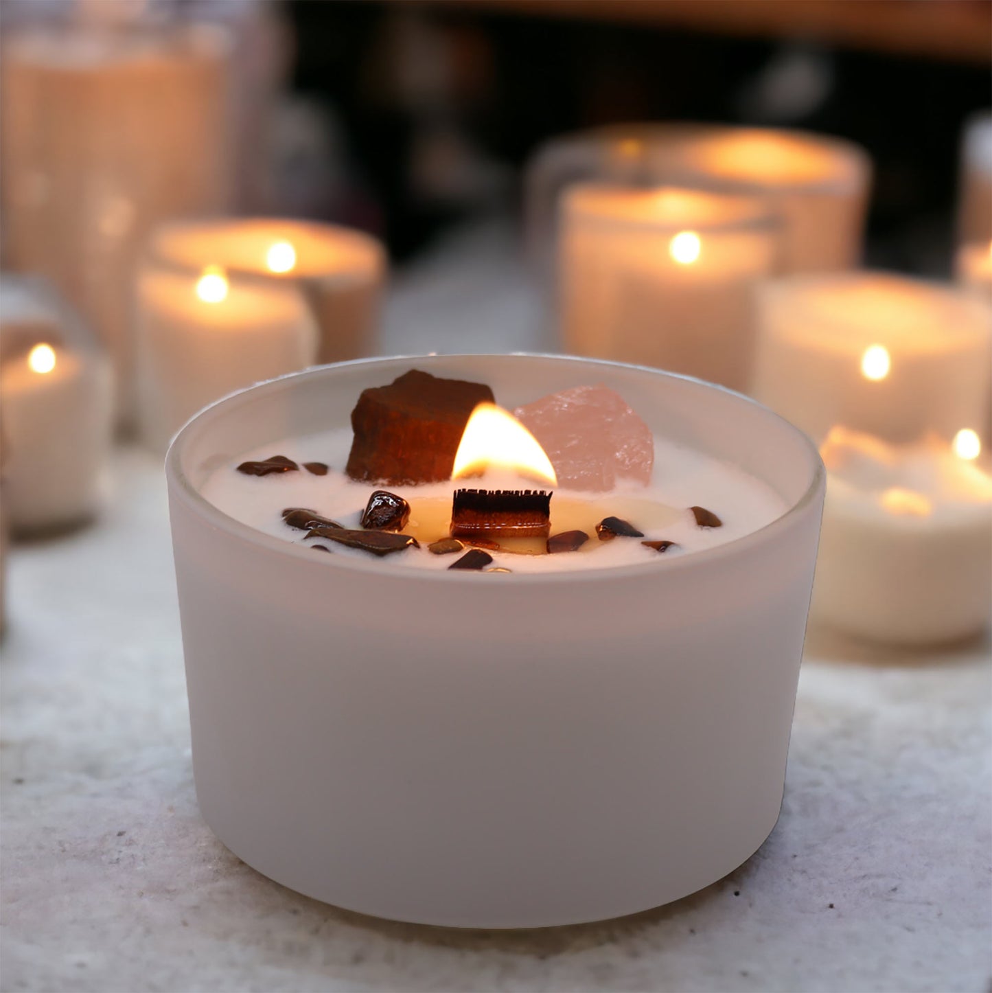 Bougies en cristal pour chakras - Chakra sacré