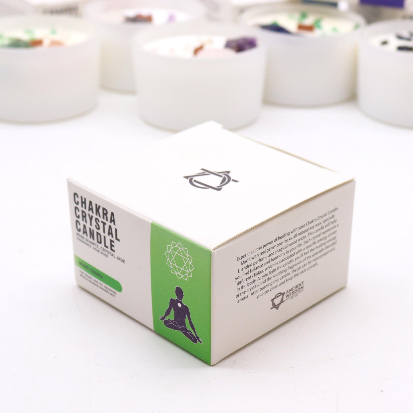 Bougies en cristal pour les chakras - Chakra du cœur