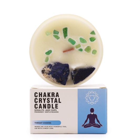 Bougies en cristal pour chakras - Chakra de la gorge