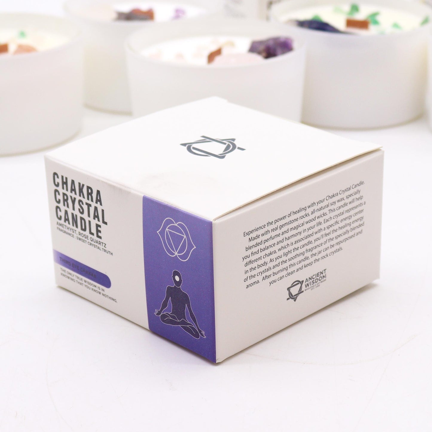 Bougies en cristal de chakra - Chakra du troisième œil