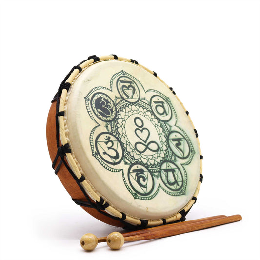 Tambour chamanique Chakra avec maillet - 25 cm