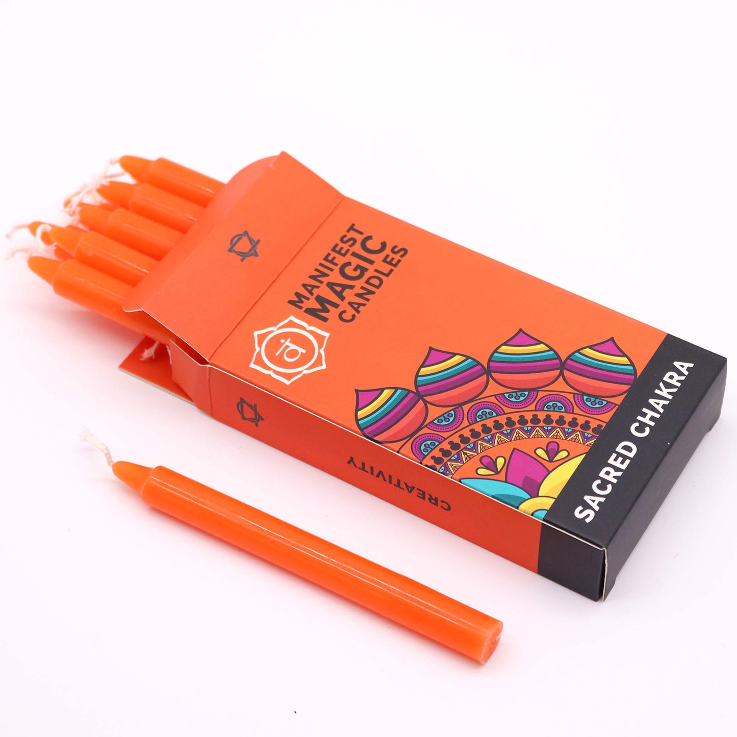 Bougies magiques Manifest (lot de 12) - Orange - Chakra sacré