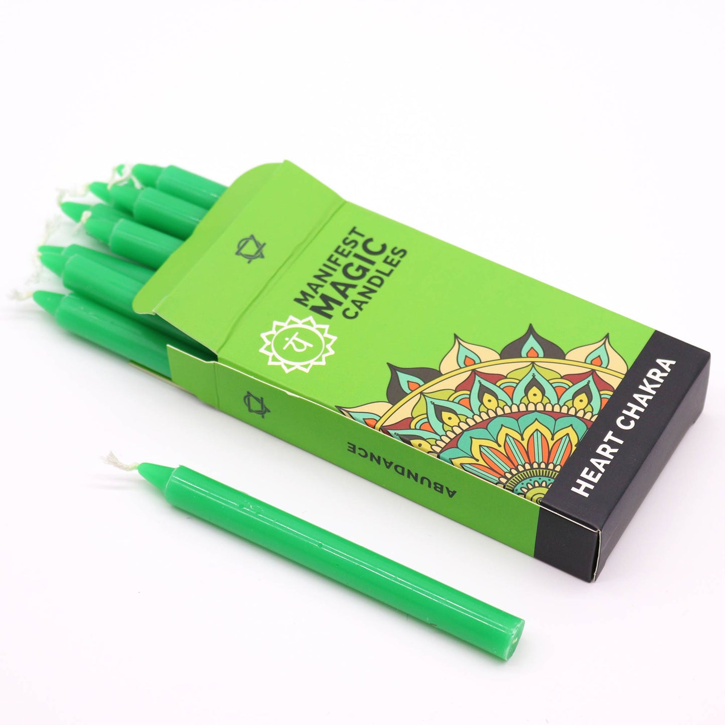 Bougies magiques Manifest (lot de 12) - Vert - Chakra du cœur