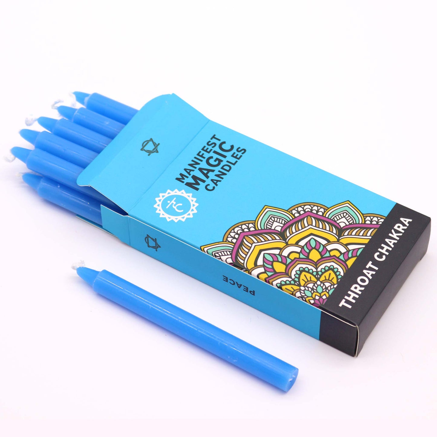 Bougies magiques Manifest (lot de 12) - Bleu - Chakra de la gorge