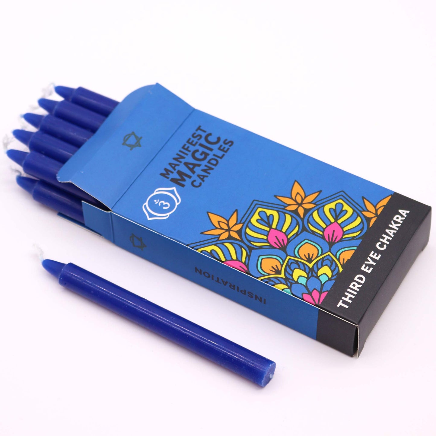 Bougies magiques Manifest (lot de 12) - Bleu foncé - Chakra du troisième œil