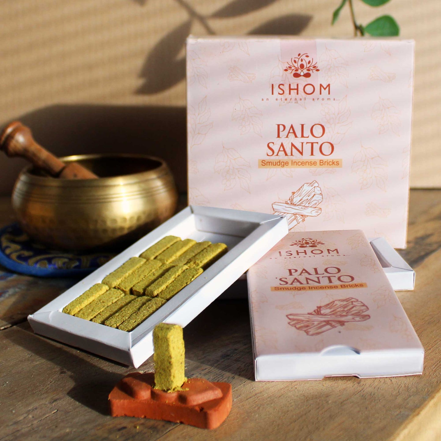 Lot de 15 briques d'encens naturel et brûleur - Palo Santo