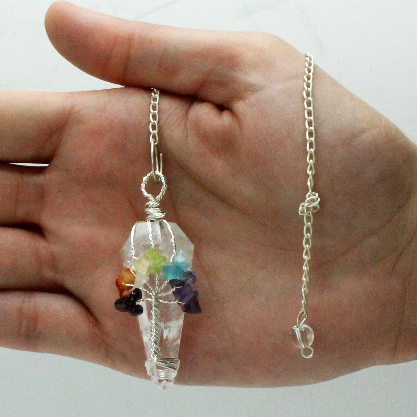 Pendule Magique - Sept Chakras - Quartz Roche