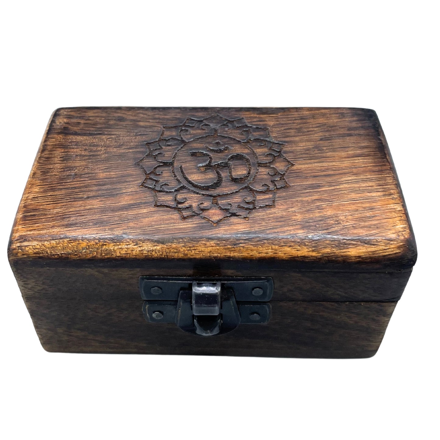 Pilulier en bois 9 x 5 x 4 cm - Motifs sculptés - Assortiment