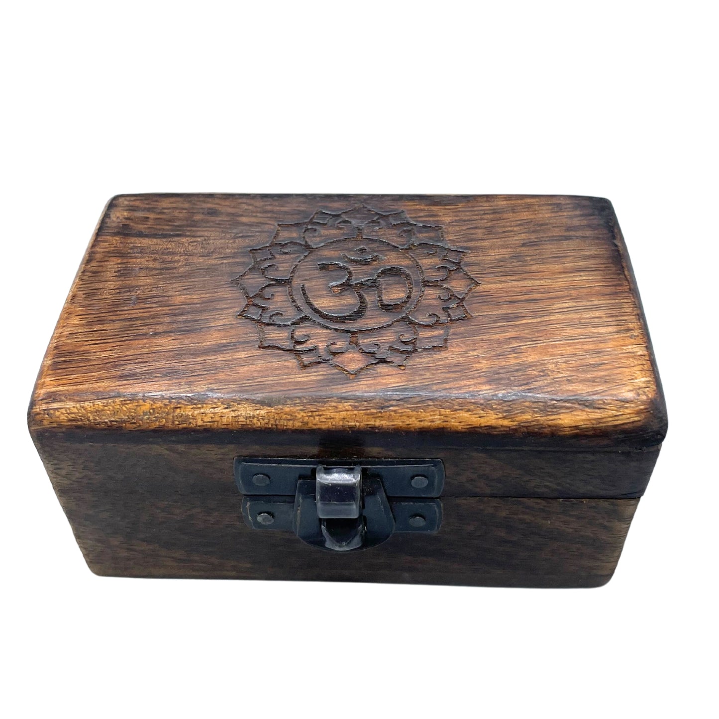 Pilulier en bois 9 x 5 x 4 cm - Motifs sculptés - Assortiment