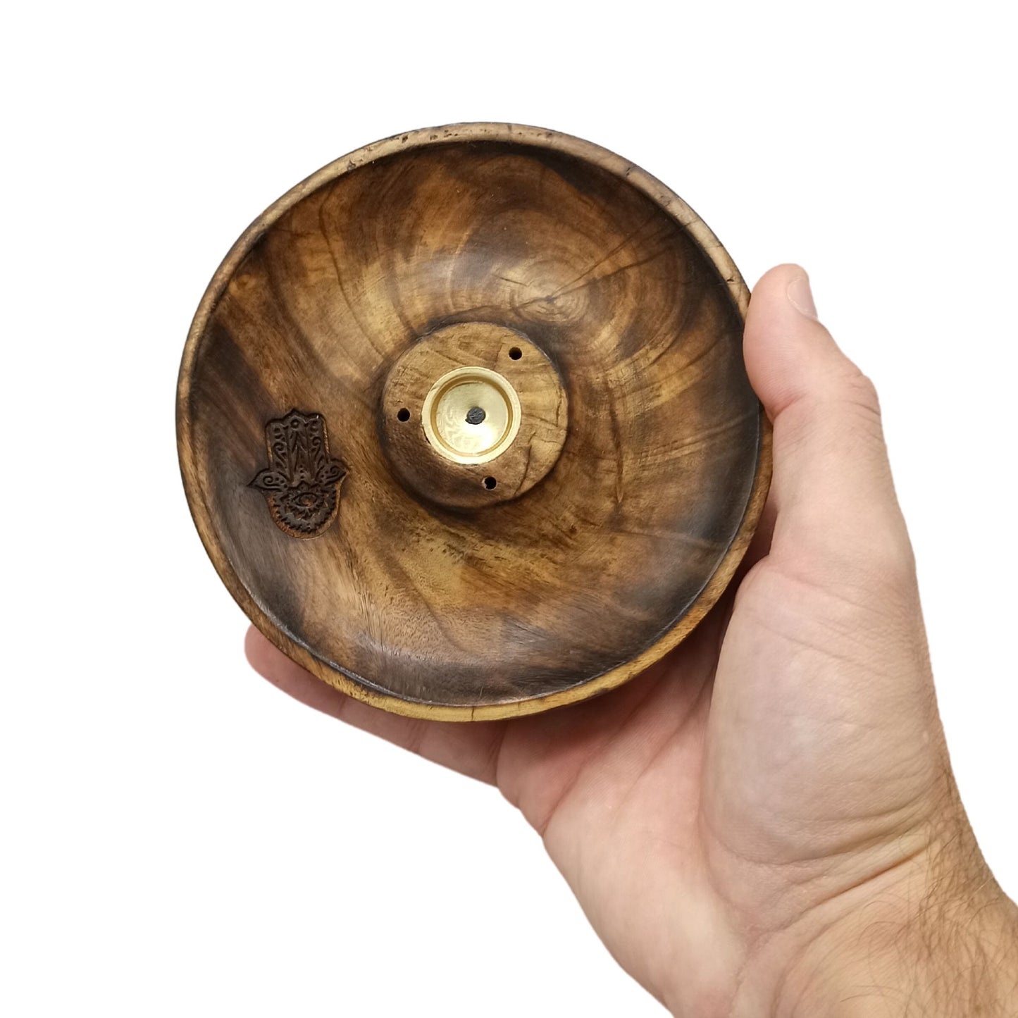 Porte-encens en forme de disque pour cônes et bâtonnets - Hamsa