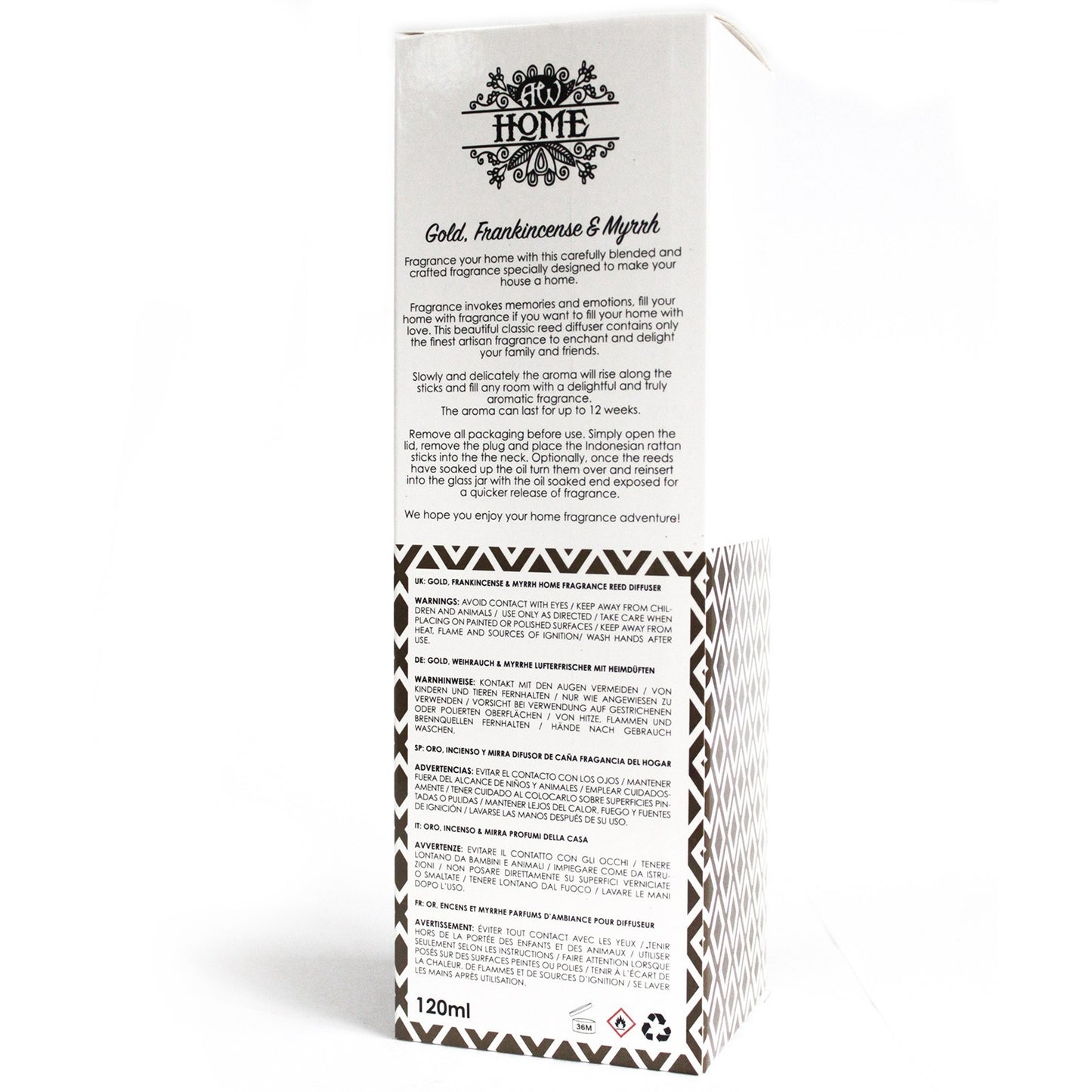 Diffuseur d'arômes 120 ml - Or, encens et myrrhe