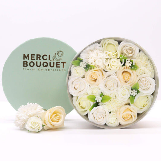 Boîte ronde - Bénédictions de mariage - Blanc et ivoire