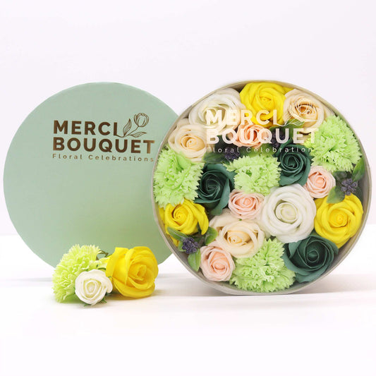 Boîte ronde - Célébrations du printemps - Jaune et vert