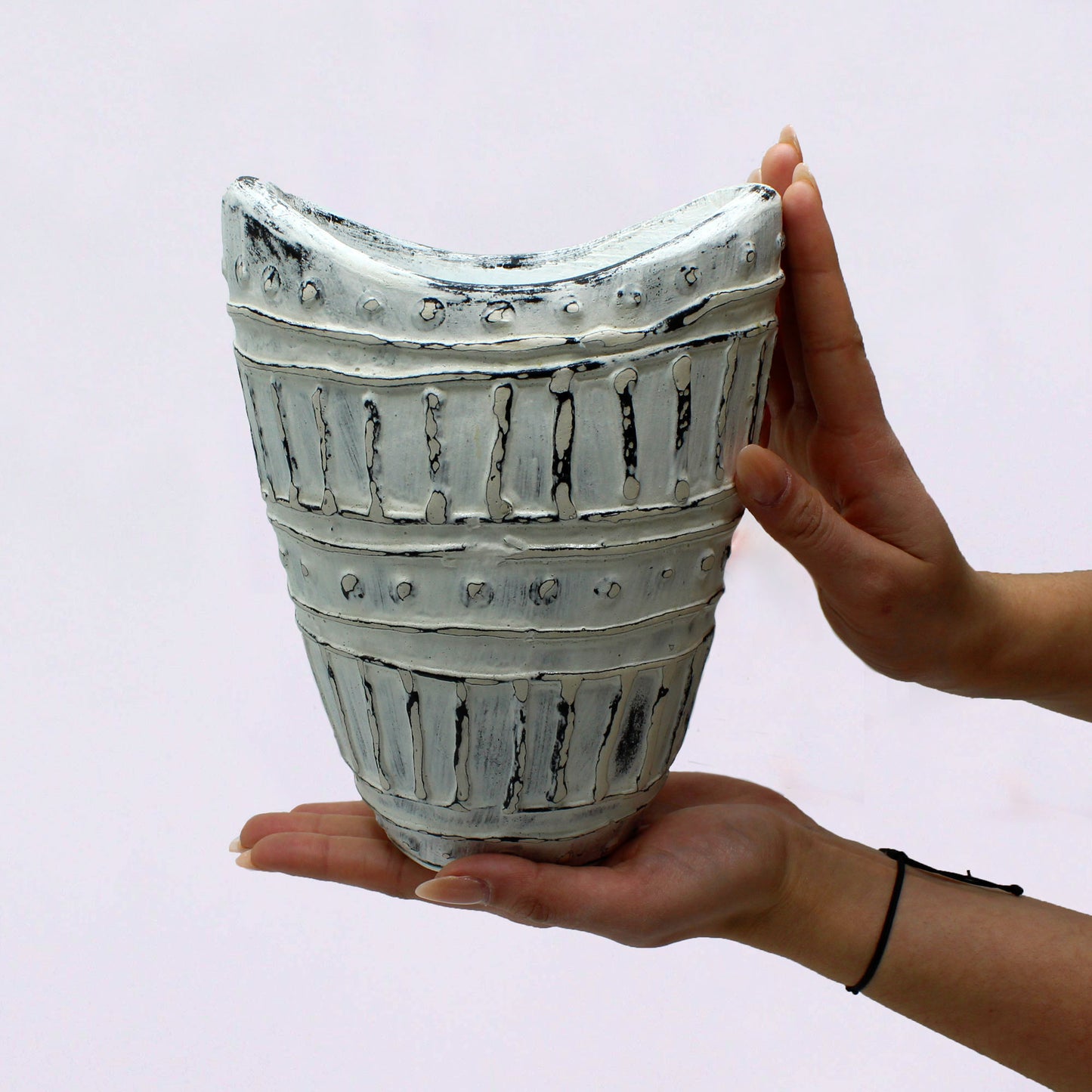 Vase à col large - Crème 22cm