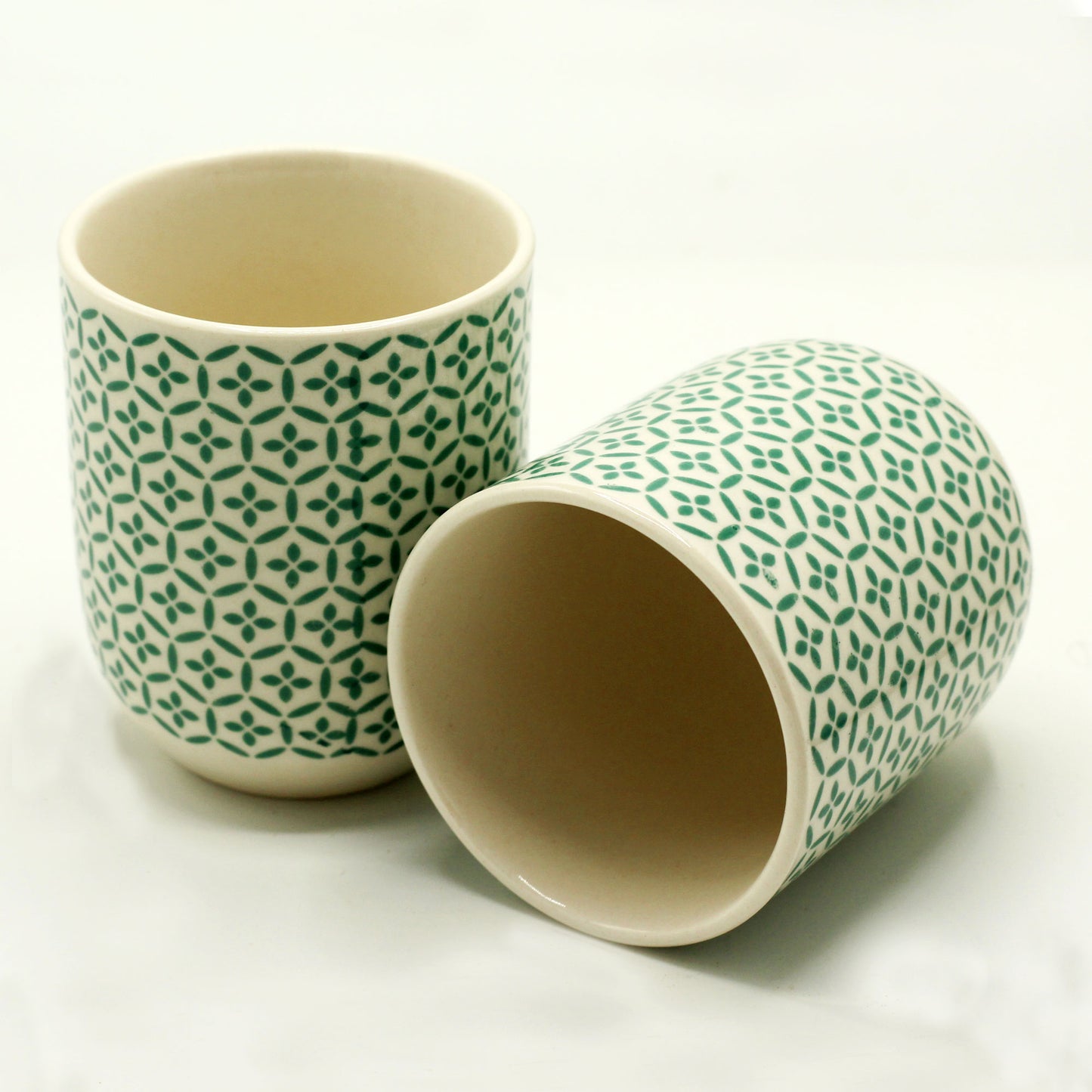 6 tasses à thé - Mosaïque verte