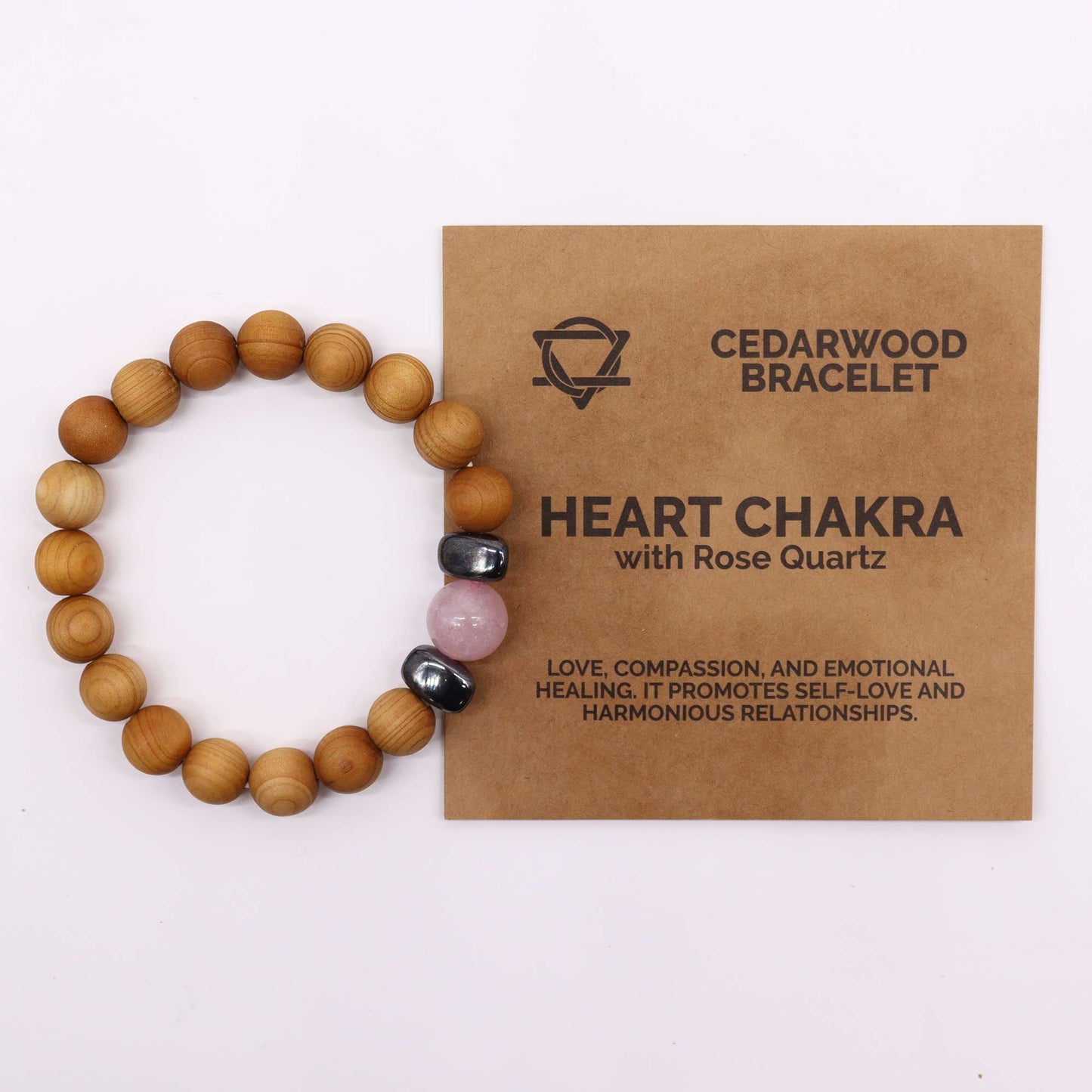 Bracelet Cèdre - Chakra du Cœur - Quartz Rose