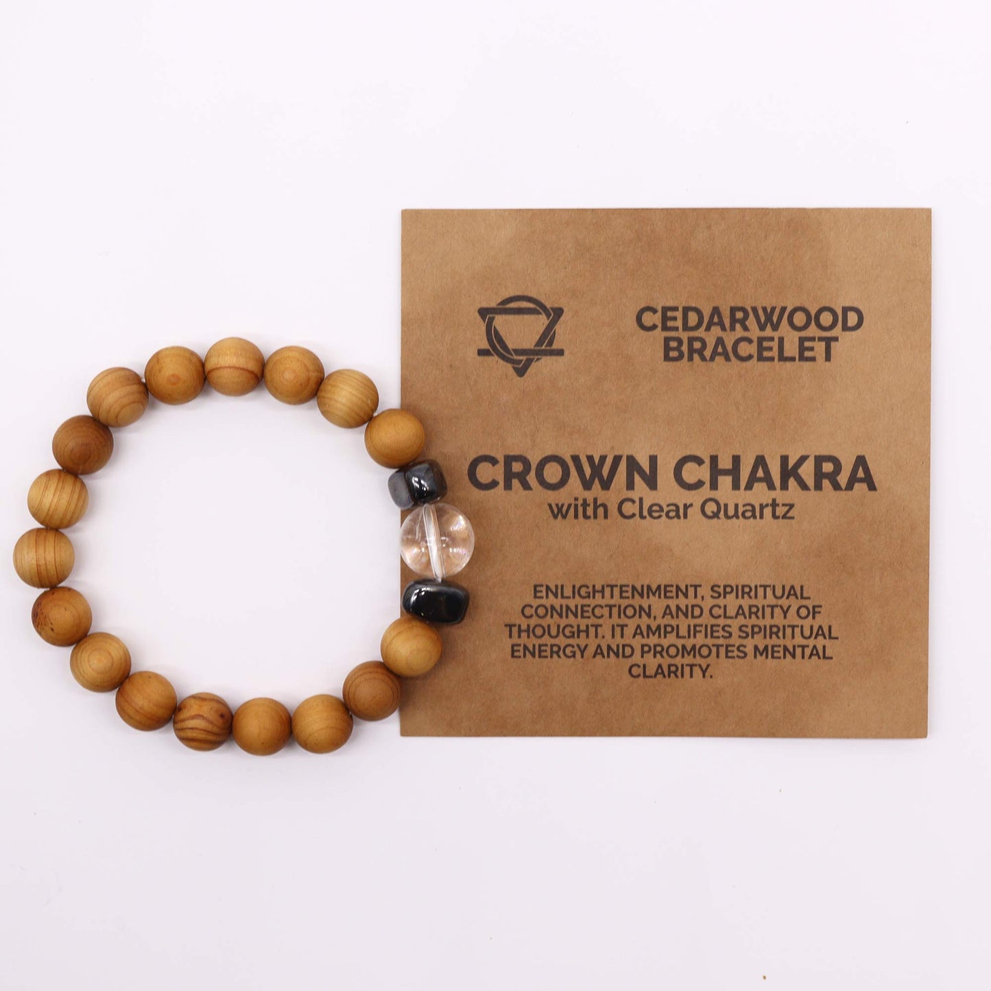 Bracelet en cèdre - Chakra de la couronne - Quartz clair