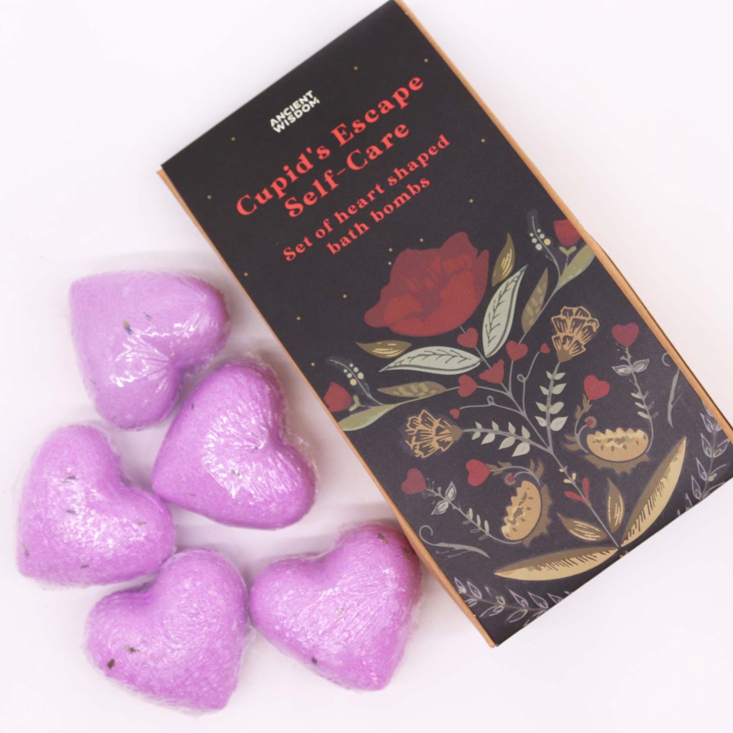 Coffret de bombes de bain en forme de cœur - Cupid's Getaway Self-Care
