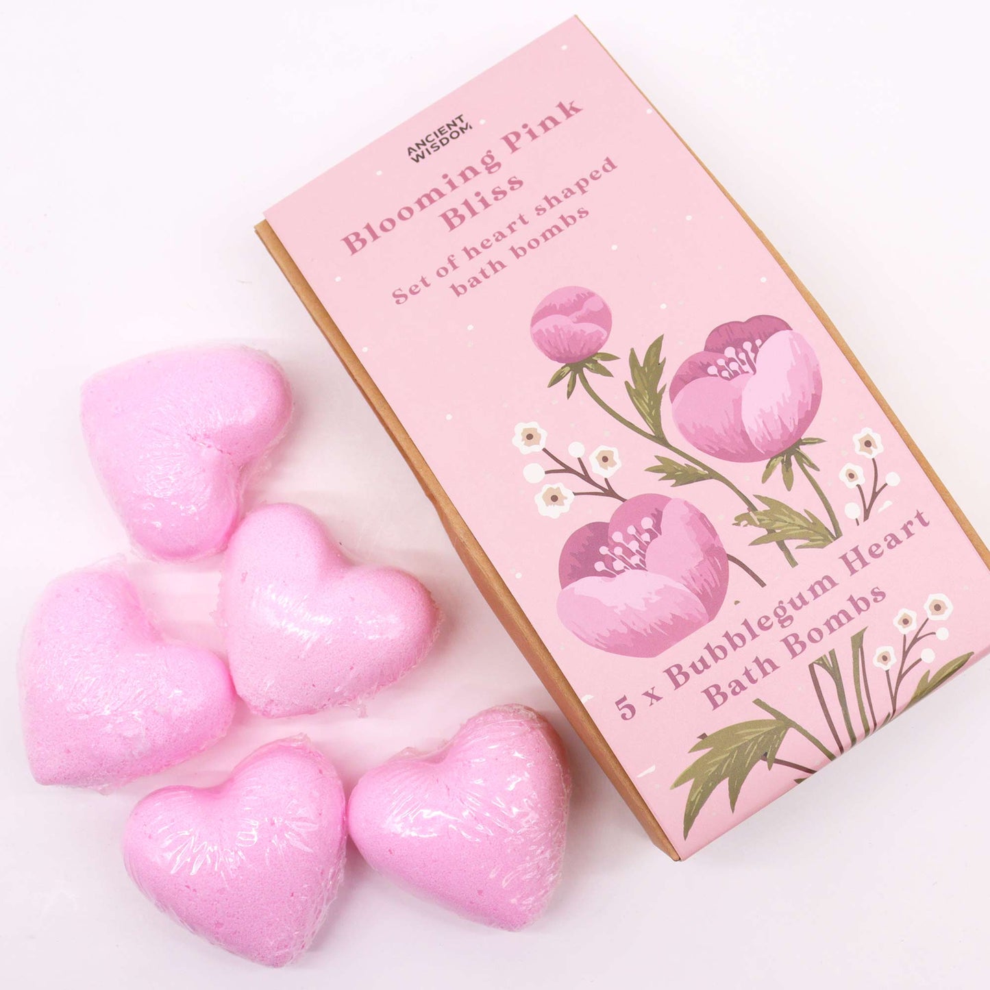 Coffret de bombes de bain Blooming Pink Happiness Heart