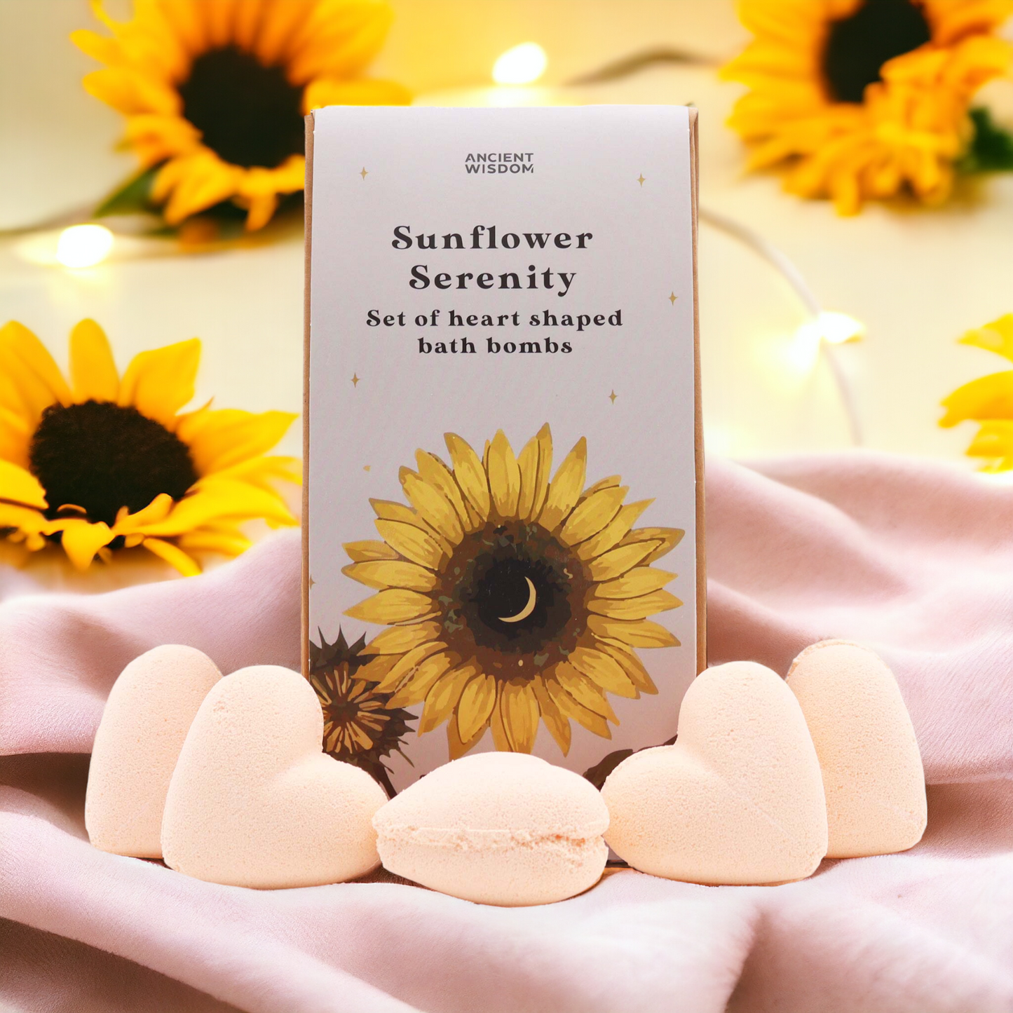 Coffret de bombes de bain cœur-tournesol