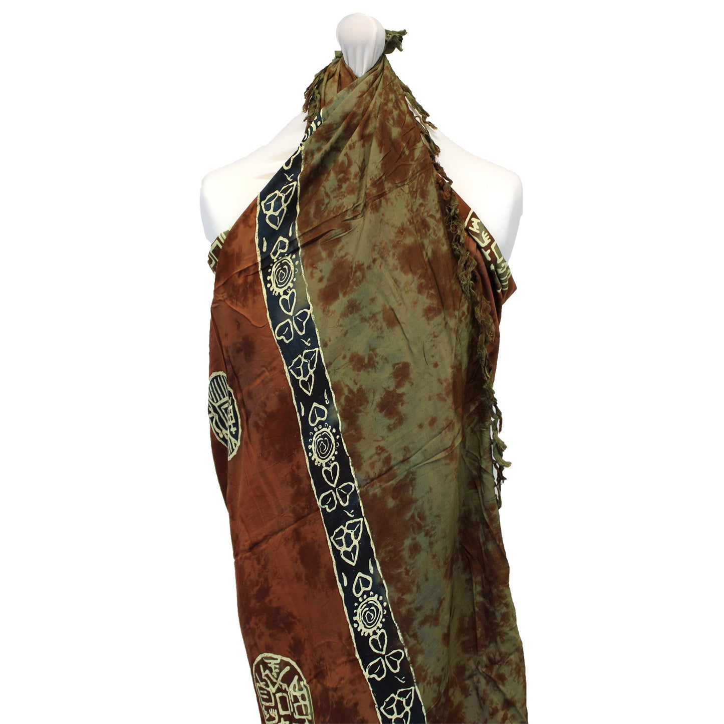1x Paréo celtique de Bali - Pièces porte-bonheur (4 couleurs assorties)