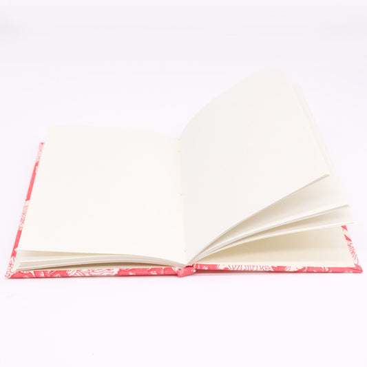 Cahiers reliés en coton 20x15cm - 96 pages - Motif floral rose