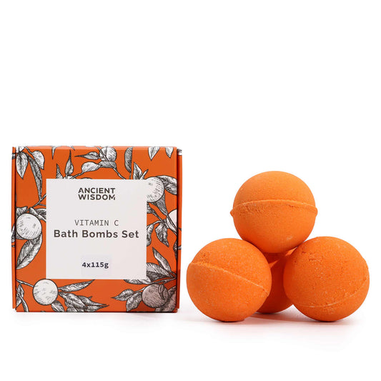 Lot de 4 bombes de bain à la vitamine C - Aromathérapie