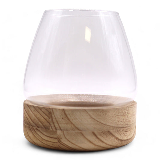 Grand Terarium en bois de tung naturel - 17x19cm