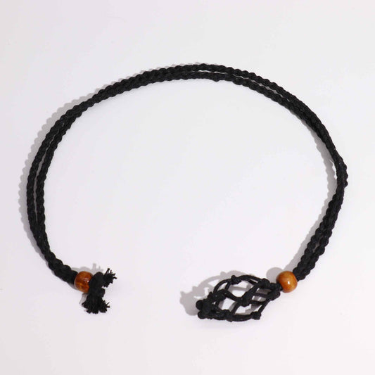 Collier en pierres précieuses cordons 45 cm - Noir