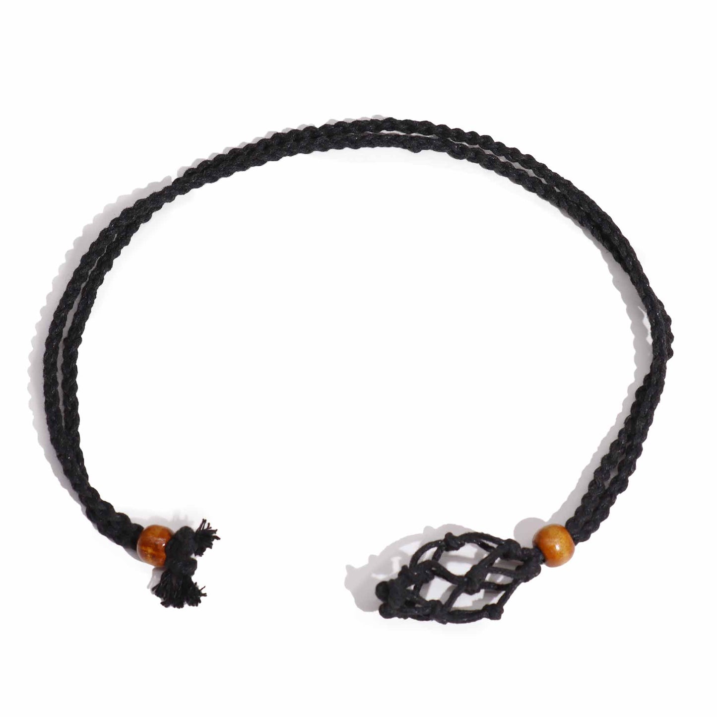 Collier en pierres précieuses cordons 45 cm - Noir