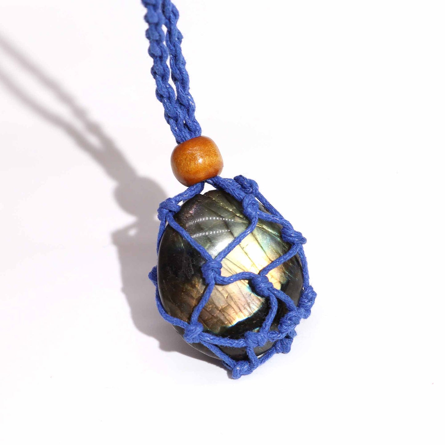 Collier en pierres précieuses cordons 45 cm - Bleu marine