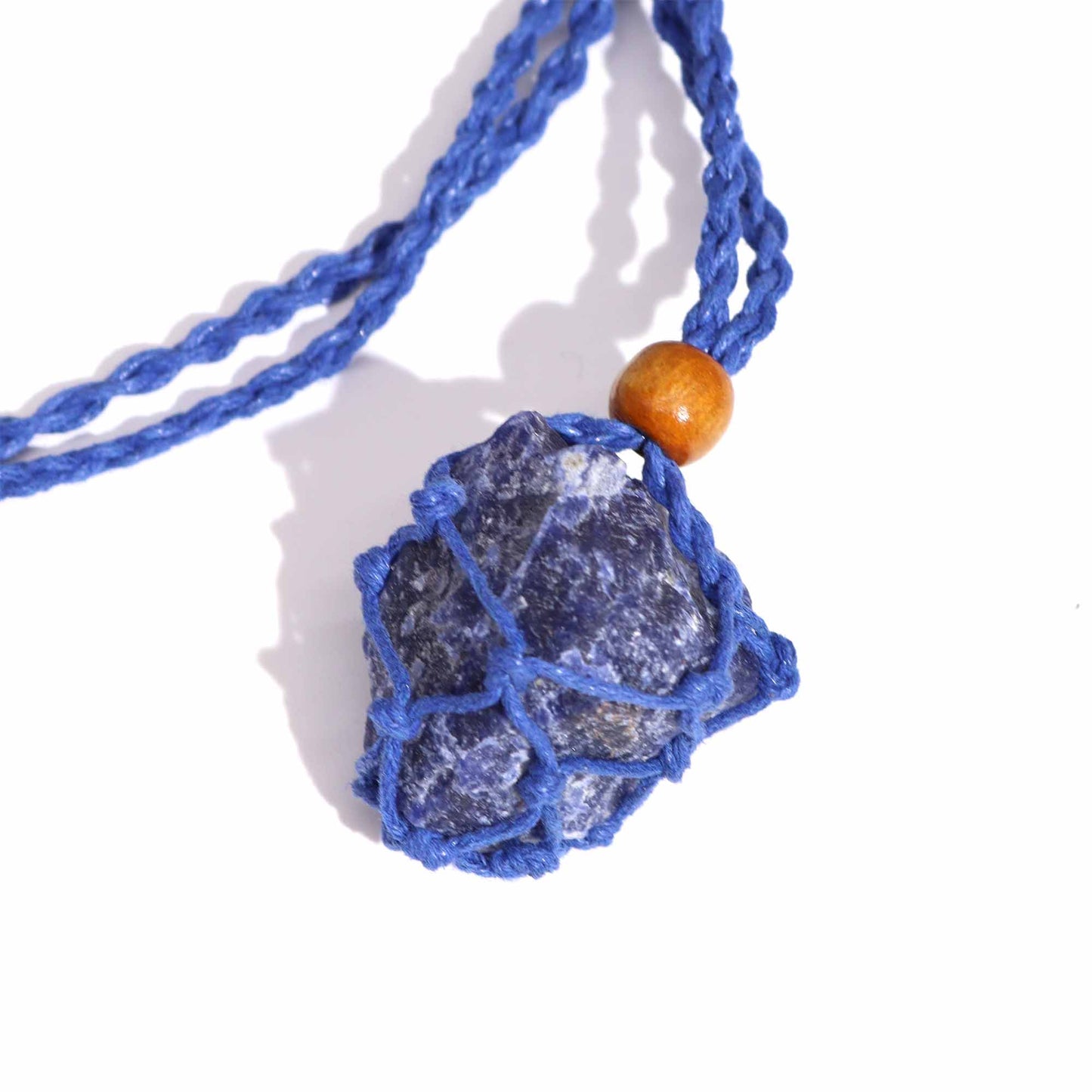 Collier en pierres précieuses cordons 45 cm - Bleu marine