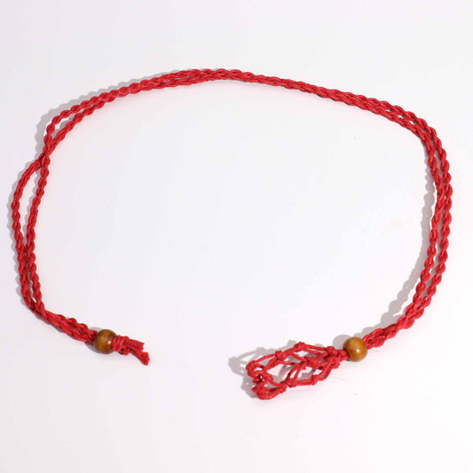 Collier en pierres précieuses cordons 45 cm - Rouge