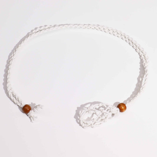Collier en pierres précieuses, cordons 45 cm - Blanc