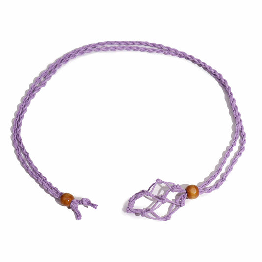 Collier en pierres précieuses cordons 45 cm - Violet