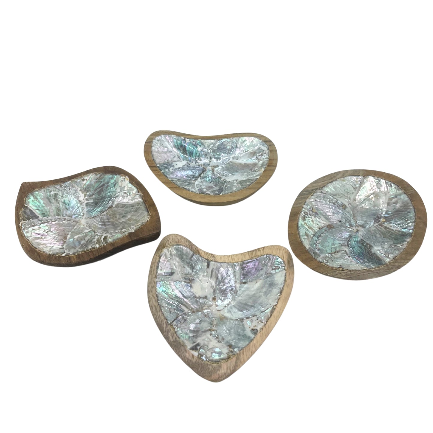 Ensemble de 4 mini bols en bois de teck (assortis)