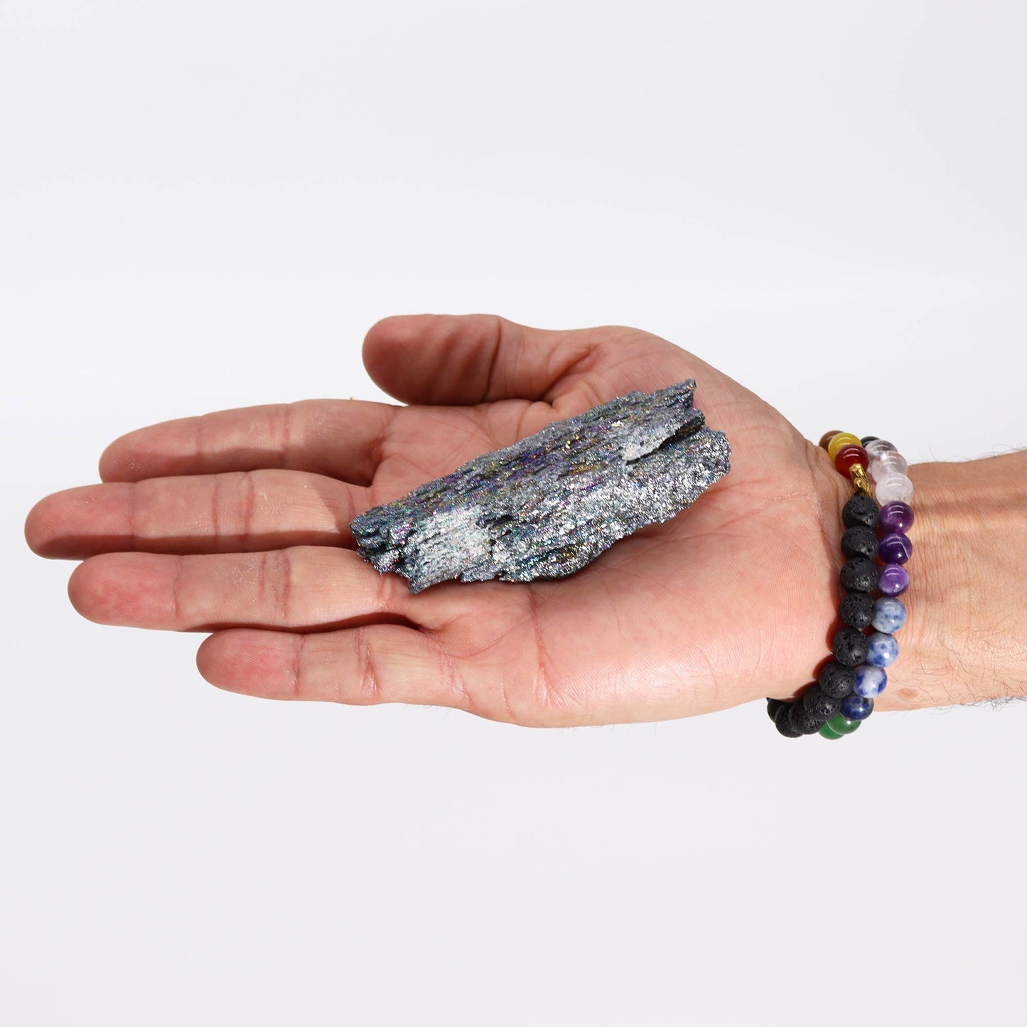 Titane naturel amélioré - Pierre des sept chakras (environ 40 à 80 g, 7 à 10 cm)