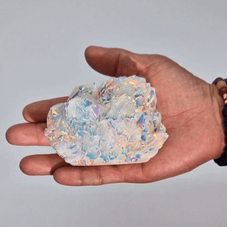 Grand quartz naturel amélioré - Quartz Angel Aura (environ 300-450 g 8-15 cm)