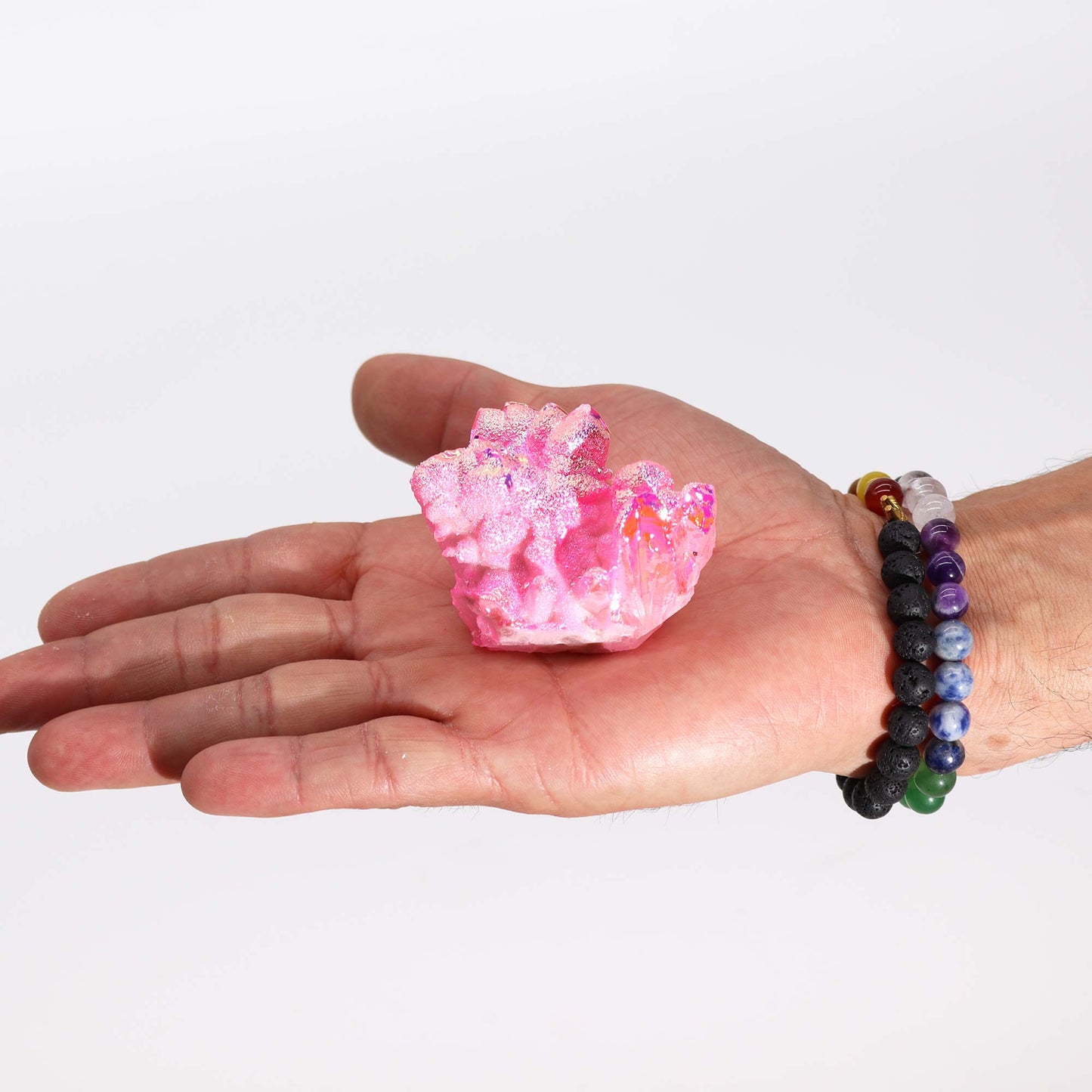 Quartz naturel moyennement amélioré - Quartz Aura Rose Halo (environ 100-150 g 7-10 cm)