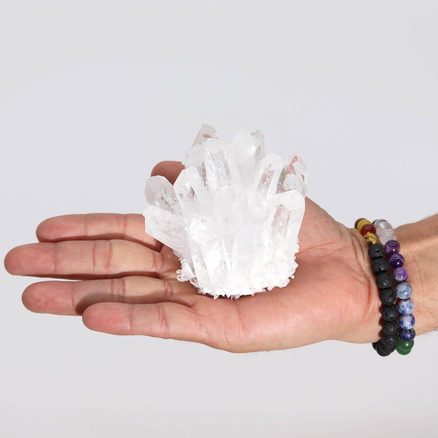 Amas de quartz naturel fabriqué à la main - Quartz clair (environ 250-300 g 8 cm)