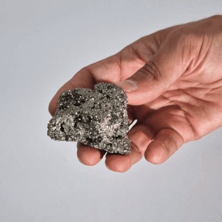 Pyrite péruvienne - Qualité supérieure, grande taille (environ 100-135 g, 55-65 mm)