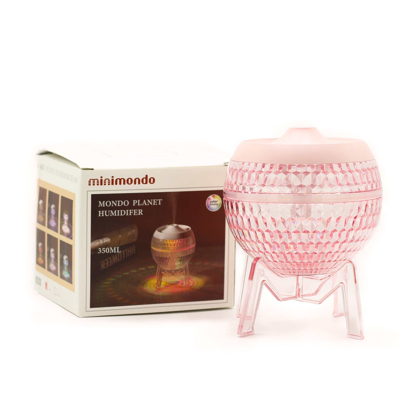 Diffuseur Mondo Planet Pink - USB - Changement de couleur (éclairage vers le bas)