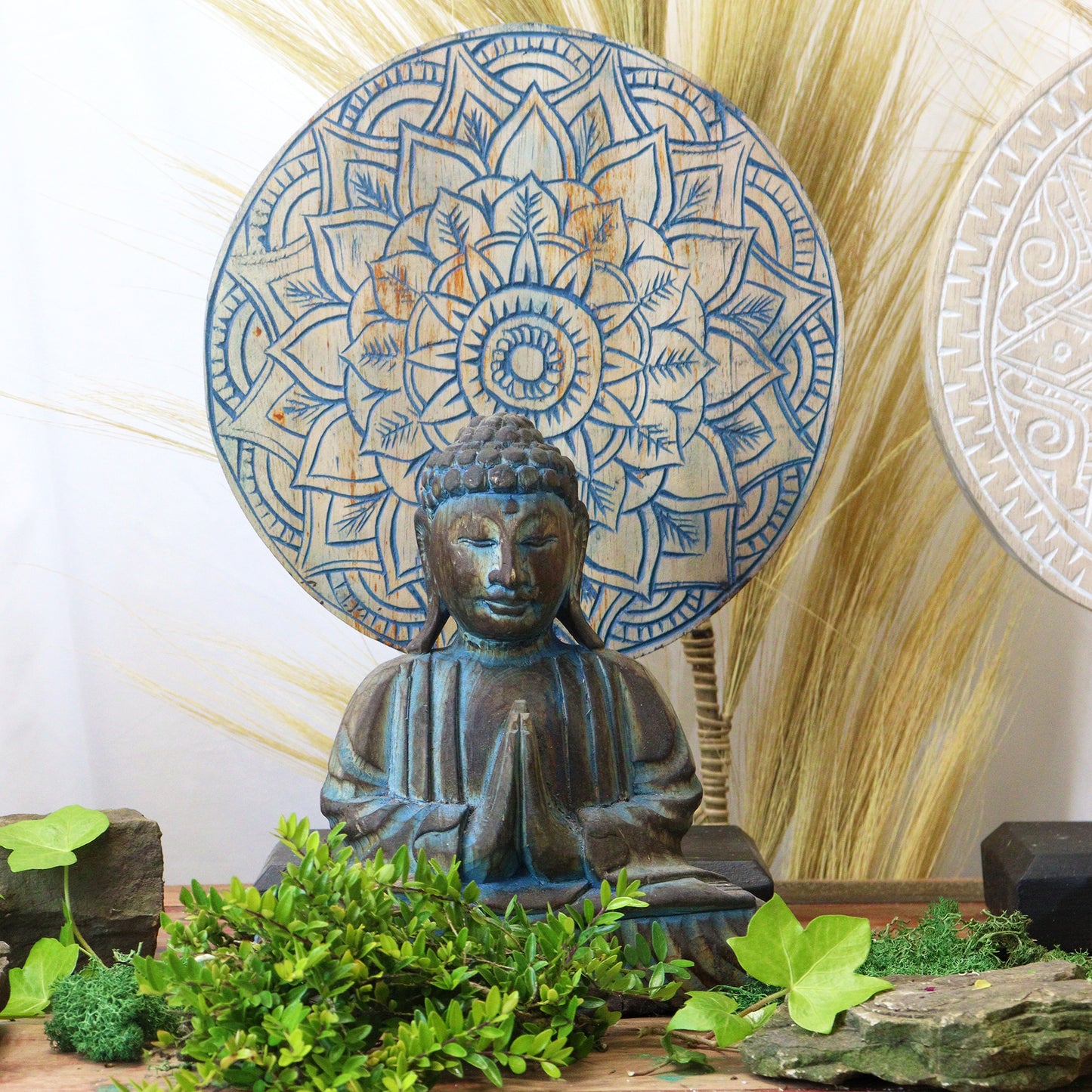 Coffret Feng Shui Bouddha - Mandala Floral - Bleu