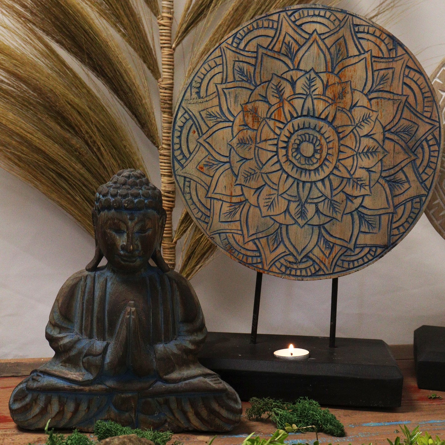 Coffret Feng Shui Bouddha - Mandala Floral - Bleu
