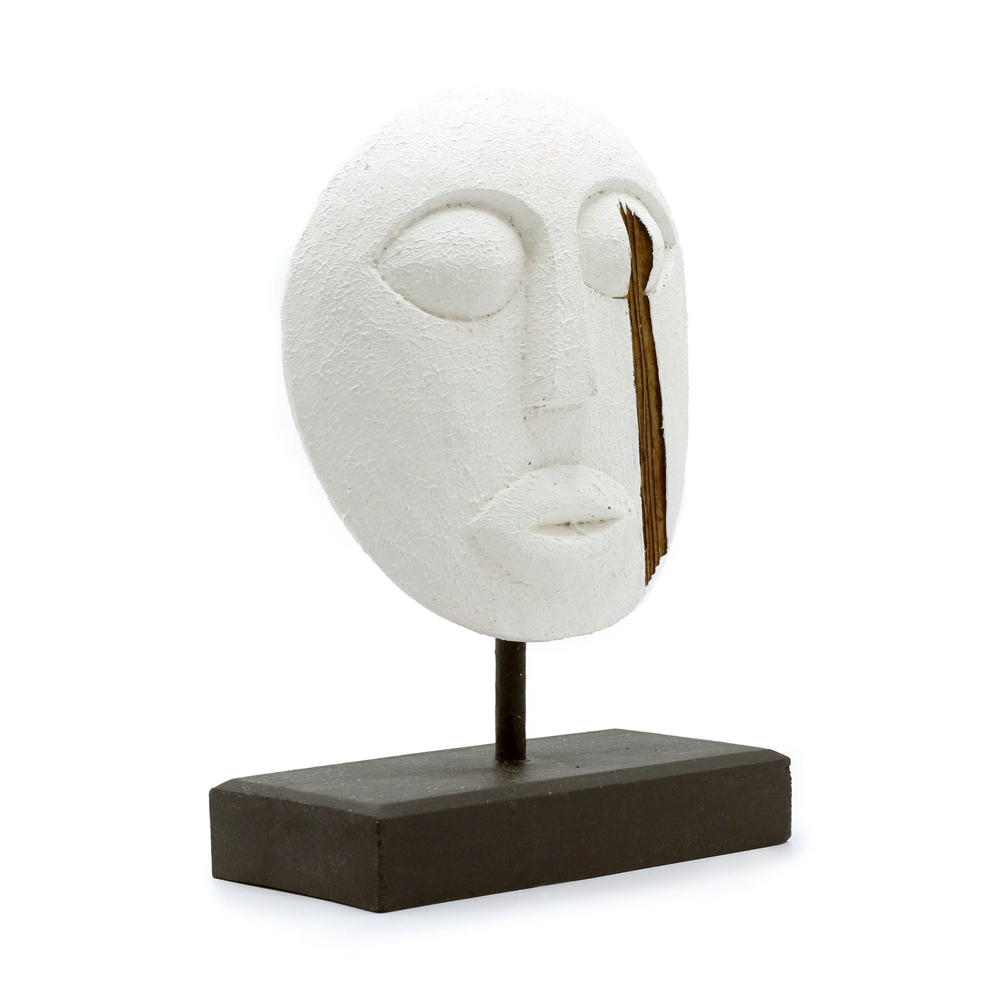Masque décoratif tribal Timor - Blanc 27 x 20 cm