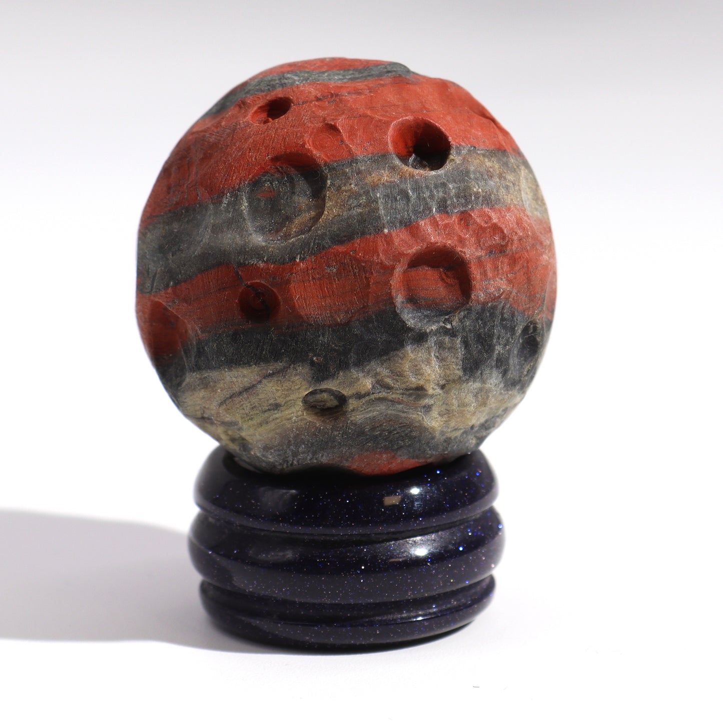 1x Planète en jaspe rouge avec support solaire (MARS) - 40 mm