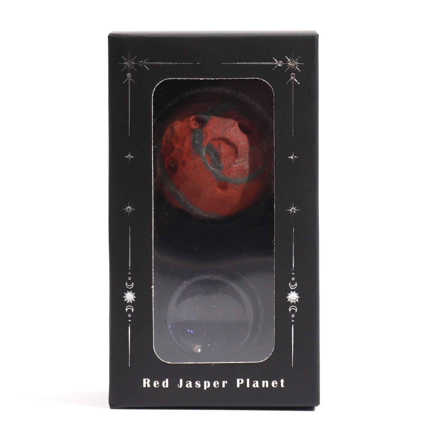1x Planète en jaspe rouge avec support solaire (MARS) - 40 mm